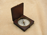 Early Victorian mahogany cased pocket compass, circa 1860.